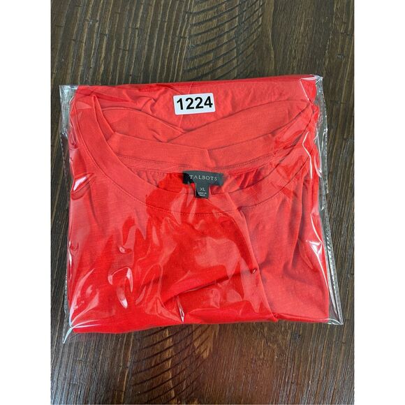 Talbots Dress Casual Coastal Tiered Women XL Red Short Sleeve Maxi Lightweight - Picture 7 of 7